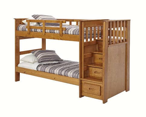 Bunk with steps and storage
