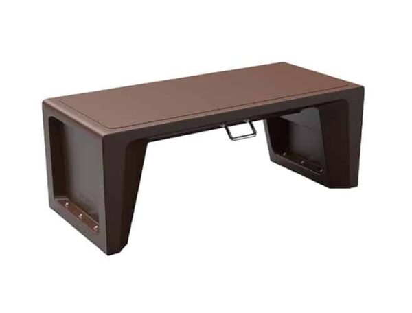 molded plastic bench brown with cuff ring 1