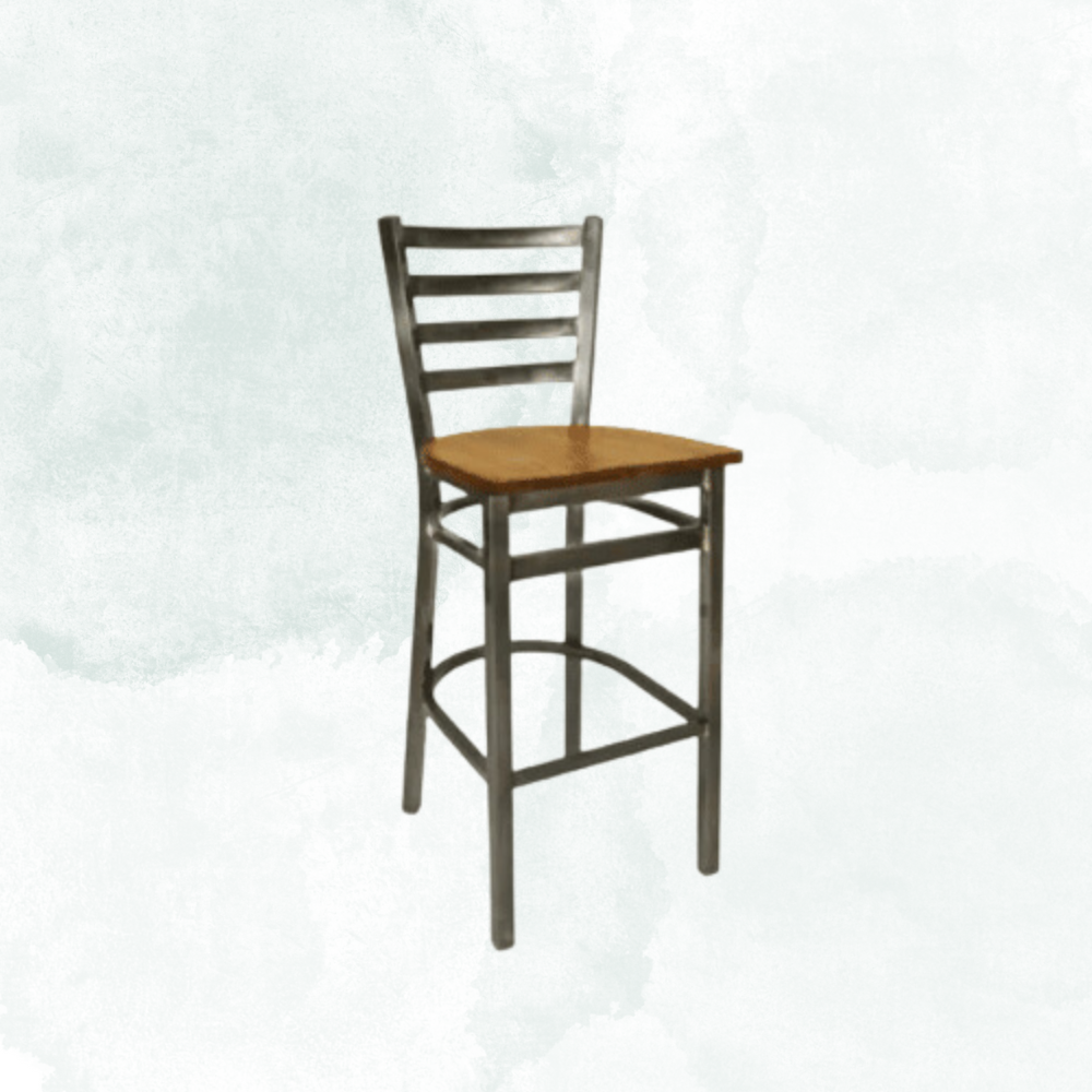 Troy Metal Frame Stool with Wood Seat