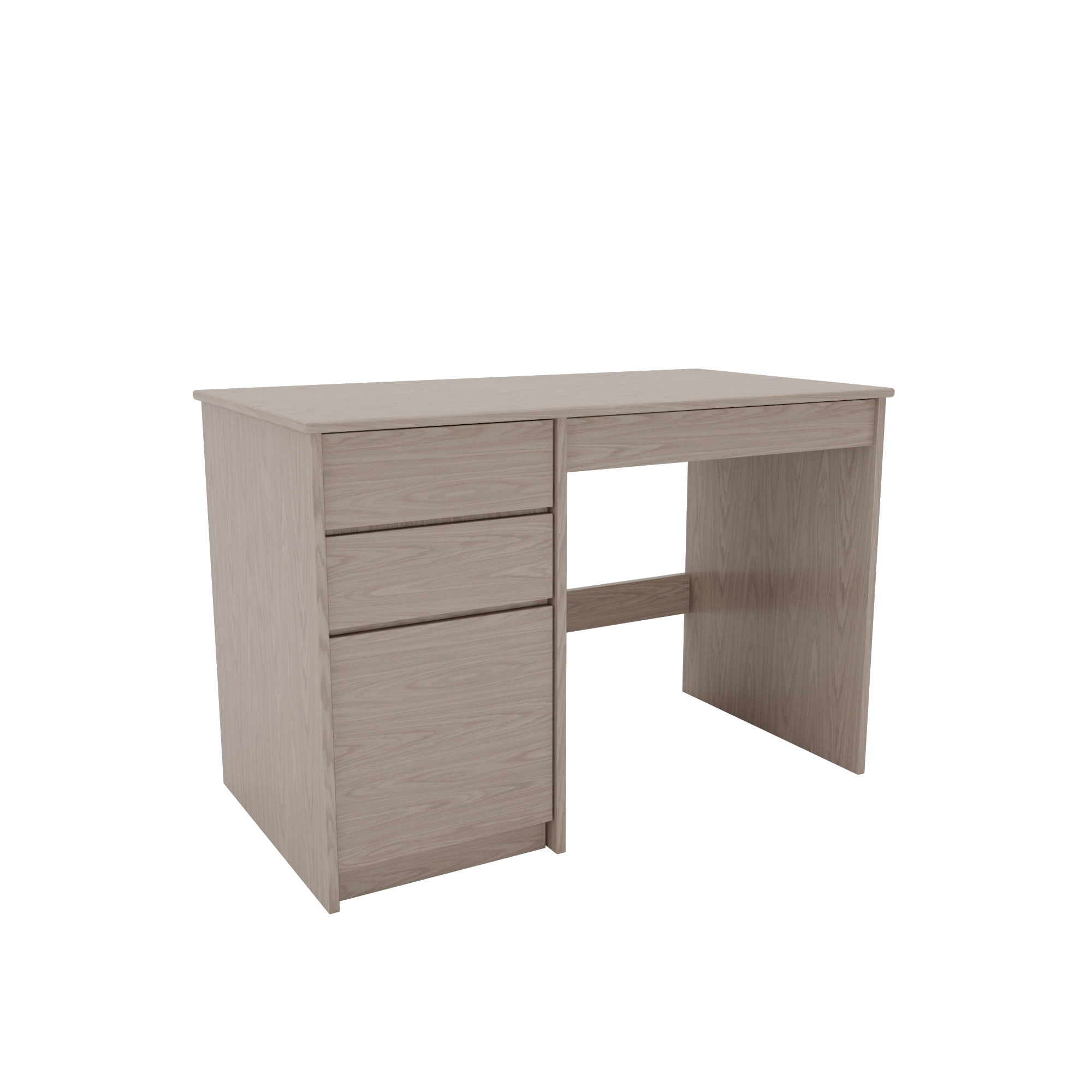 Clayton Driftwood Pedestal Desk with 3 Drawers (N-DKP-4524)