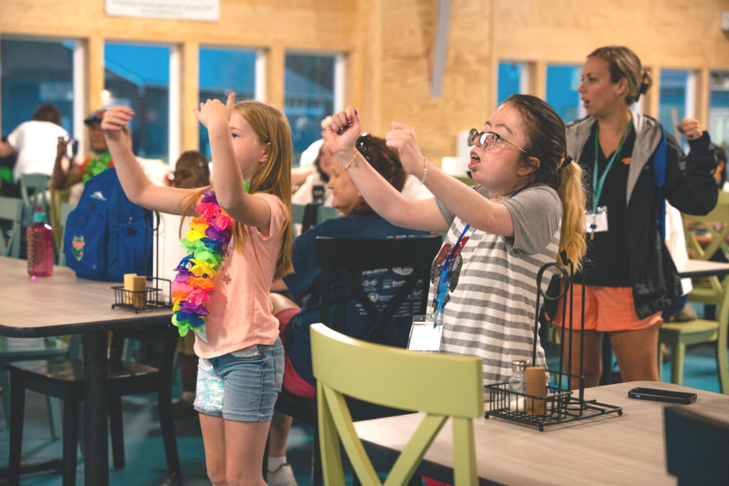 Children participating in a Camp Twin Lakes activity