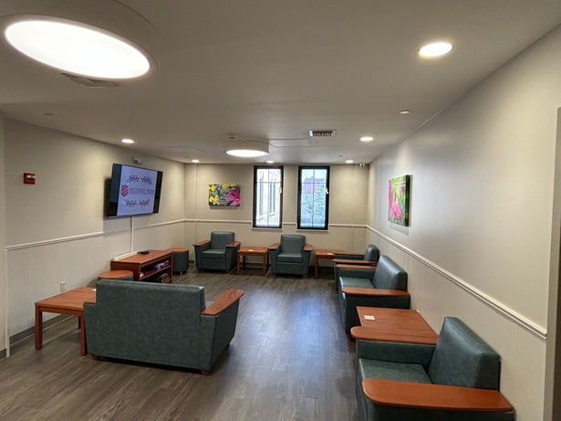 Lounge furniture inside The Salvation Army recovery home