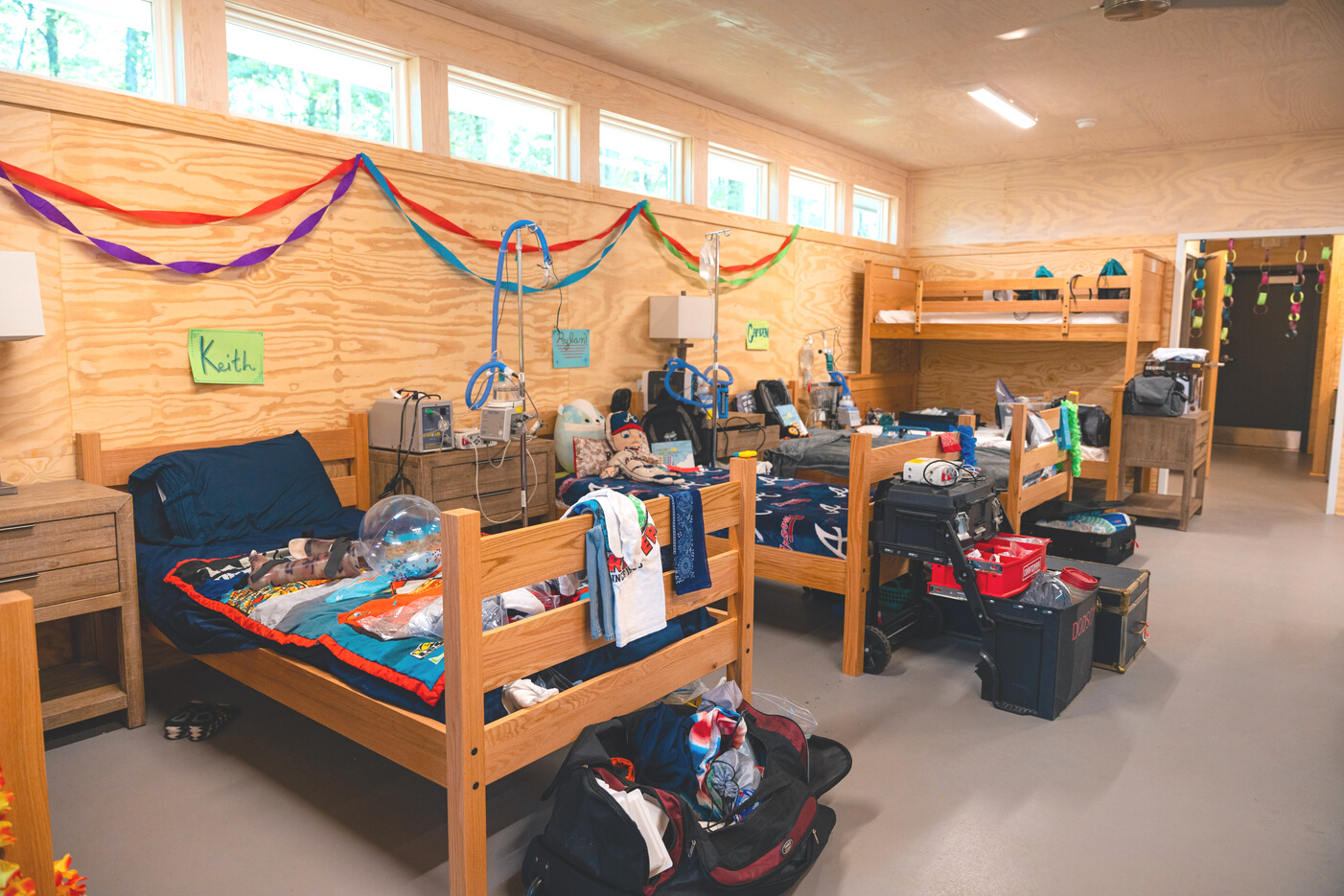 Camp Twin Lakes cabin with durable bunk beds
